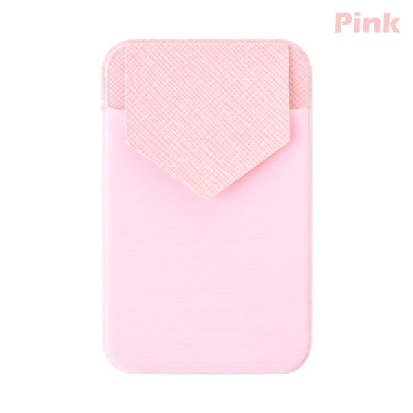 Universal mobiltelefon plånbok korthållare män Elastisk mobiltelefon plånbok Kredit ID-kort hållare självhäftande case klisterväska pink