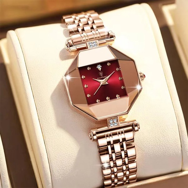 POEDAGAR Lyxmode Watch Hög kvalitet Casual Diamond Rostfritt stål Vattentät Kvarts Watch Zegarek Damski Rose Gold Black