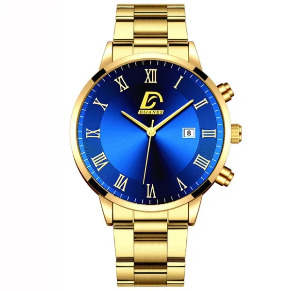 reloj hombre Mode Herrklockor Lyx rostfritt stål Kalender Quartz Armbandsur Herr Business Armband Watch watch homme As Shown 3