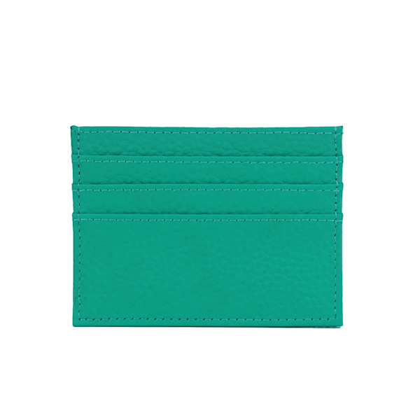 Anpassad 100 % koläder Pebble Mönster Kreditkortshållare Smal plånbok Män Kvinnor Plånbok Pocket Card Custom Initial Letters Case Tiffany blue 0695