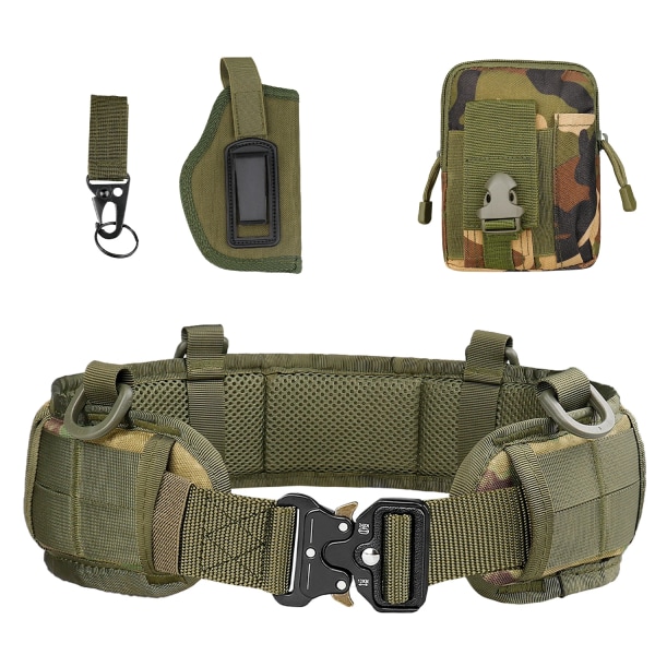 Militärt taktiskt justerbart bälte Utomhusarbete Män Molle Battle Belt Army Combat CS Airsoft Jakt Paintball Vadderade midjebälten black(.1242) 125cm(.1242)