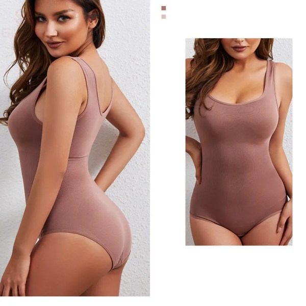 GUUDIA Kvinnor Waist trainer Body Slim Full Body Shapewear Seamless Jumpsuits Magkontroll Tops Body för att gå ut black S