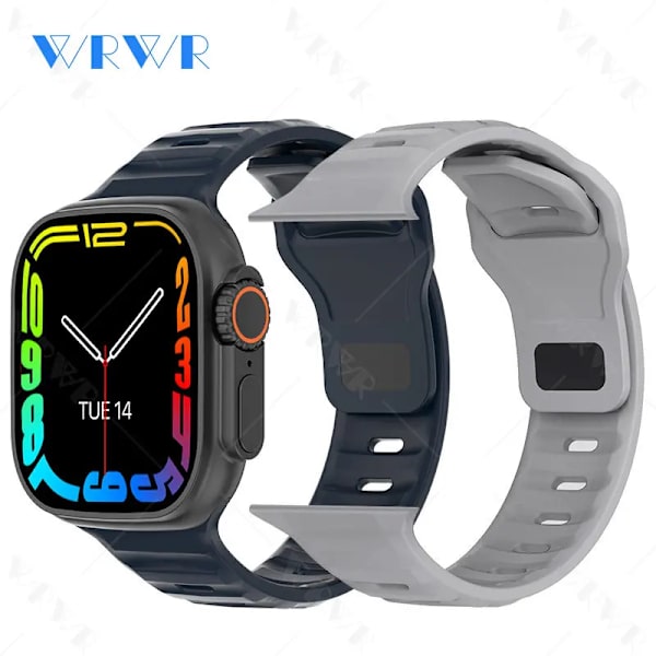 Smart Watch Ultra 2 tums HD-skärm NFC Smartwatch Bluetooth samtal Puls Sömnmonitor Series 8 Klockor för män kvinnor With Silicone Strap(.1357)