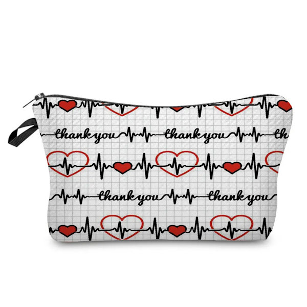 Tecknad Tandläkare Sjuksköterska Print Kosmetikväskor Mode Kvinnor Designer Sminkväska Värmeöverföring Organizer Pennfodral hz4551 Nurse Bag