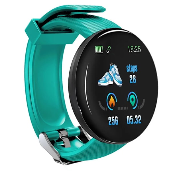 Män Klockor Blodtryck Rund Smart watch Dam Vattentät Sport Puls Fitness Tracker Klockor för Android IOS Telefon D20 Green