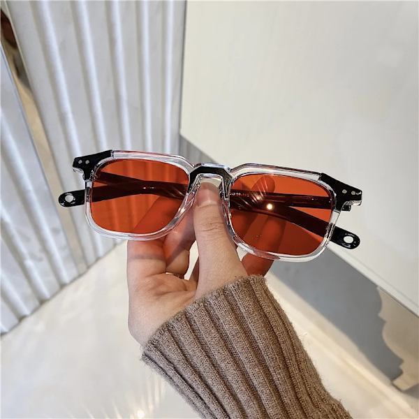 Nya Solglasögon Mode Män Och Kvinnor Jumping Di Hip Hop Par Glasögon Super Fire Retro Solglasögon Transparent Red