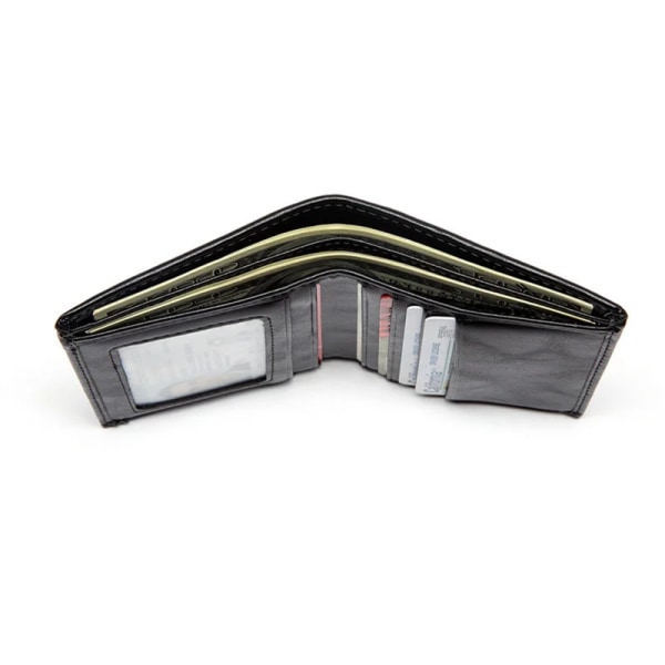 Kolfiber kreditkortshållare Plånbok Pengar Plånbok för män Läderplånbok med foto-ID fönster & fack Plånbok Korthållare Carbon Black