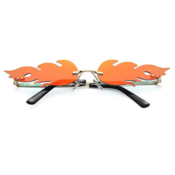 Summer Flame Solglasögon Kvinnor Rimless Wave Glasögon Löpsolglasögon Lyx Trendiga Solglasögon Skärmar Kvinna C