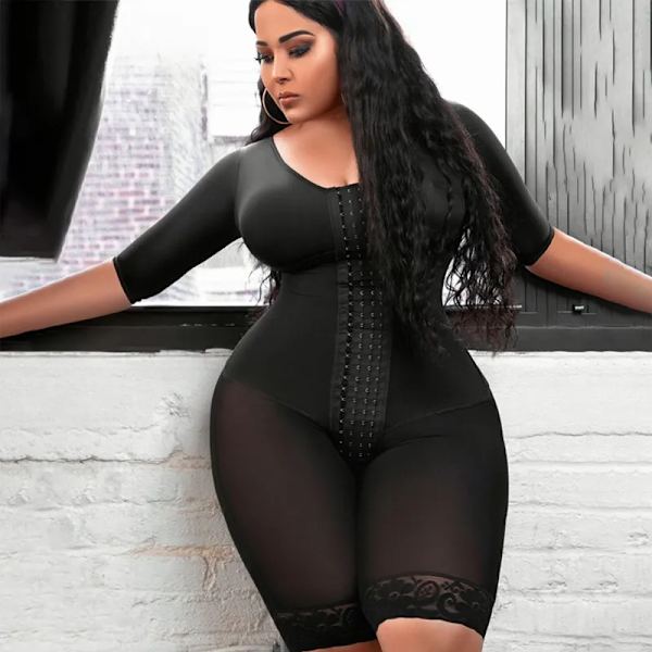 Fajas Colombianas Helkroppsstöd Armkompression med inbyggd BH Halv ärm Mittbenet BBl Post Op Surgery Supplies Skims Black XL