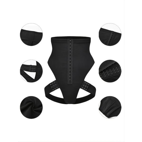 Nya stringtrosor Body Shapewear Kvinnor Sömlös Helkroppsformare Midja Smal Magkontroll Underkläder Platt Mage Underbyst Korsett Black 4XL