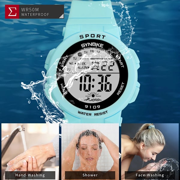 PANARS Mode Damklockor Pojkar Flickor Studenter Digital Sport Watch 50m Vattentät Armbandsur Alarm Relogio Feminino White