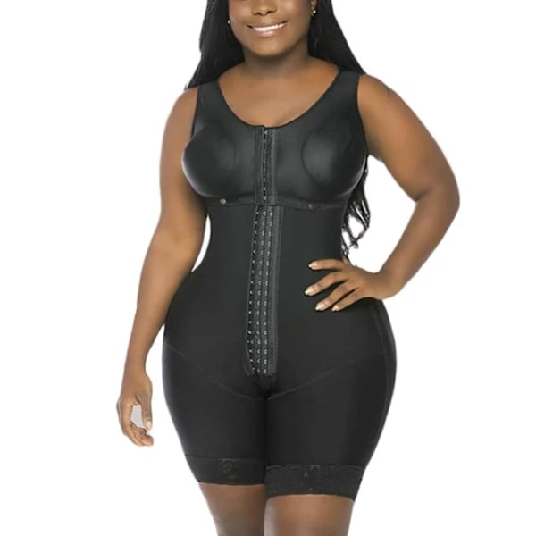 Damkorsett Andas Shapewear Strong 3-nivås spänn Bodysuit med Arotch öppning Viktminskning Shapewear Fajas Colombianas black S