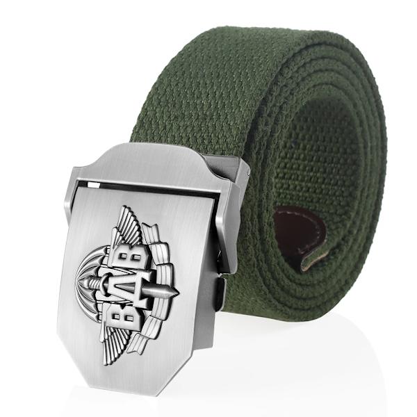 SupSindy män Canvasbälte 3D ryska luftburna trupper VDV metallspänne jeansbälten för män Army Military Taktisk Bälten Man Strap Green 100cm