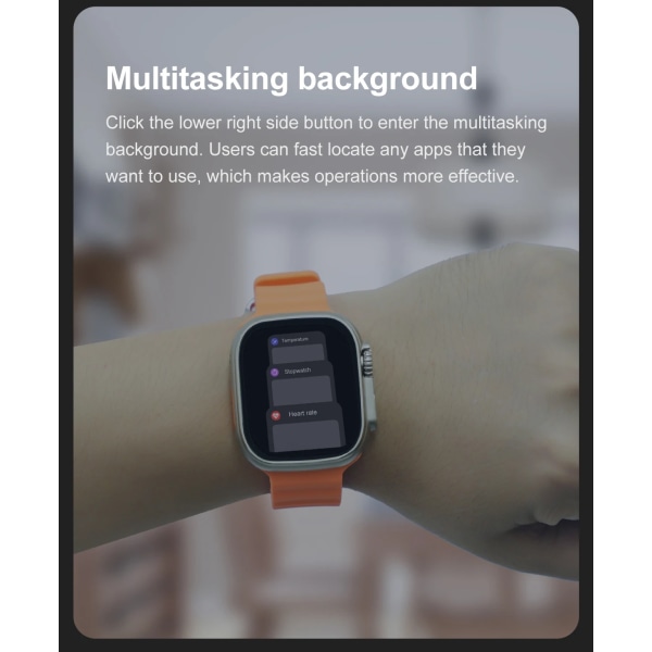 Ultra Smartwatch NFC Bluetooth Call Herr Dam Smart Watch Blood Oxygen Sleep Monitor Titanlegering Case 49mm Series 8 Orange