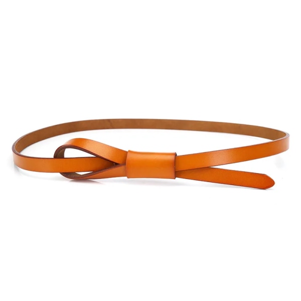 RAINIE SEAN Tunt äkta läder Dambälte Koreanskt Casual Damknutbälten för klänningar Höst Camel Self Tie Strap Tillbehör camel 100cm