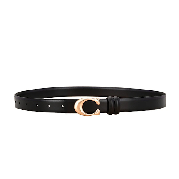Vändbara bälten för kvinnor Flickor Mode midjebälte Kohud Läder Metallspänne C Pin Bälte Fritidsklänning Jeans Midjeband black 105cm 41.2in