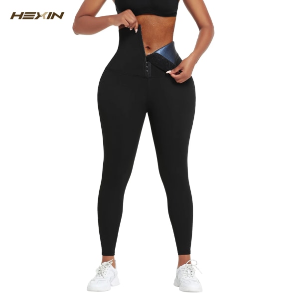 Fajas Legging Dam jonbeläggning Termobyxor Bastu Kostymer Kroppsformare Kvinna Waist trainer Slimming Shorts Flickor Fitness Leggings Black L