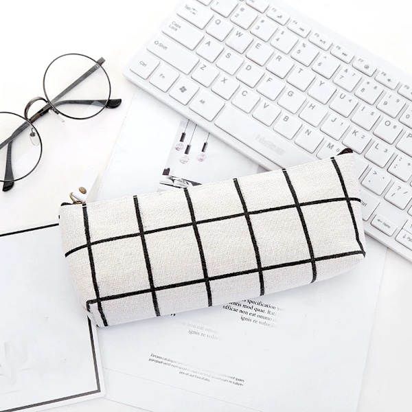 Kvinnor Liten Canvas Sminkväska Rese Kosmetisk Påse Toalettväska för Kvinnor Bärbar Sminkväska Tvättväska Påse Kit Organizer white