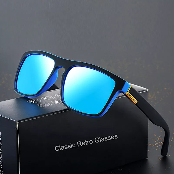Polariserade solglasögon Man Sport Märke Modedesigner Solglasögon Man Kvinna Kvadratisk Utomhuskörning Oculos De Sol Masculinos Black Red black