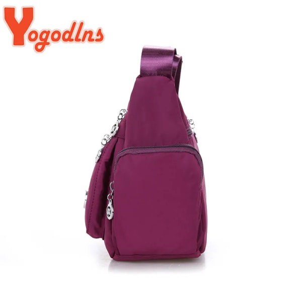 Yogodlns Oxford vattentät axelväska Dam Casual Crossbody-väska Multifunktion Shopping-handväska Messenger-väska med stor kapacitet black as detailpage