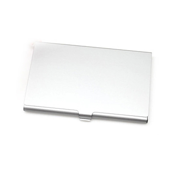 Metall Visitkortshållare Hand Push Card Case Bankkort Medlemspaket Ultra Tunt Visitkort Förpackning Box Organizer B-silver