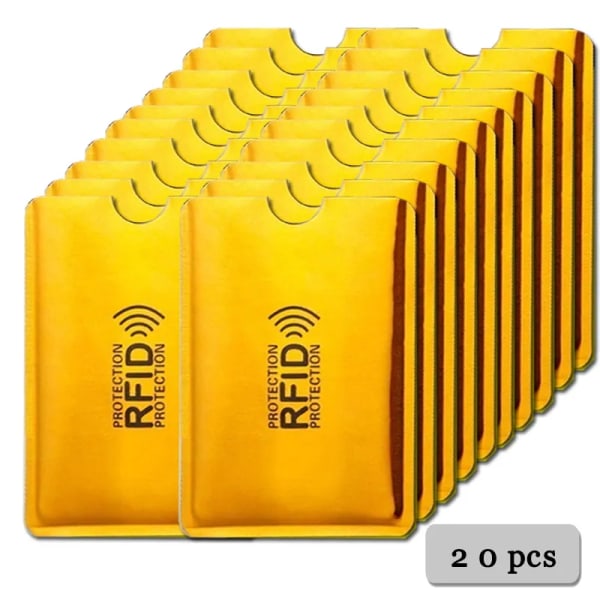 5st/10st/20st Anti Rfid-korthållare NFC-blockerande läsarelås Id Bankkortshållare Söta ID-kort Plånbok Pass Case 20pcs light gold