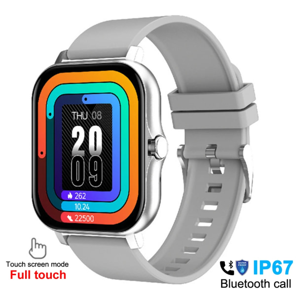 Smart Watch Herr Dam Fitness Bluetooth Call Connected Klockor Vattentät Man Smartwatch För Android IOS Reloje Inteligente Gray