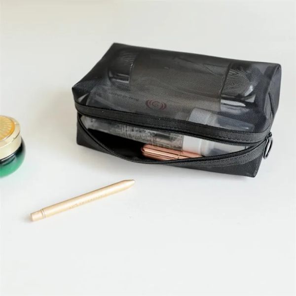 1 STK Kvinnor Män Nödvändig kosmetikaväska Transparent organizer Mode Liten Stor Svart Toalettväskor Sminkpåse C
