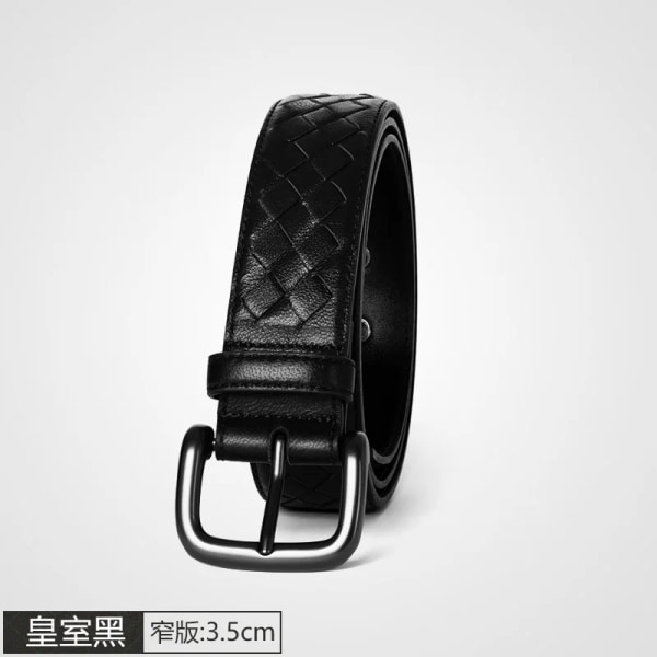 2023 New weaveBV Western Hand Brud Svart Kaffe Blå Lädernål Spänne Män Bälte Mode Jeans Causal Byxor Bälte black 3.5cm 105cm