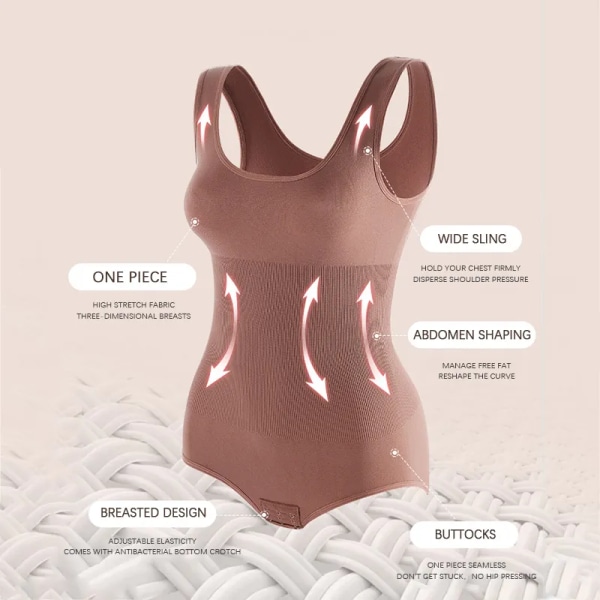 Flarixa Large Size One Piece Body Shapewear Waist Trainer Sömlösa magbyxor Grenspänne Slimmande underkläder Pink 5XL