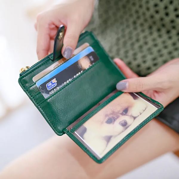 1 ST Mini PU Läder Kreditkortshållare Skydd Cover Hasp Kvinnor Män Liten Ultra-Tunn plånbok Organizer Case Paket Myntväska Blue