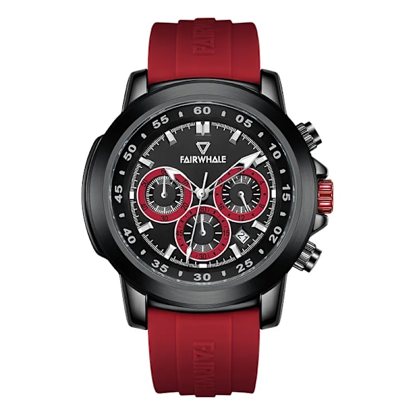 Mark Fairwhale Automatisk datumvisning Lysande vattentät mode Quartz Armbandsur Watch Herrklockor Sport red