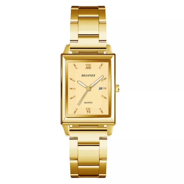 Mode Herr Business Klockor för män Rektangel i rostfritt stål Watch Man Casual Watch relogio masculino Steel Gold Gold
