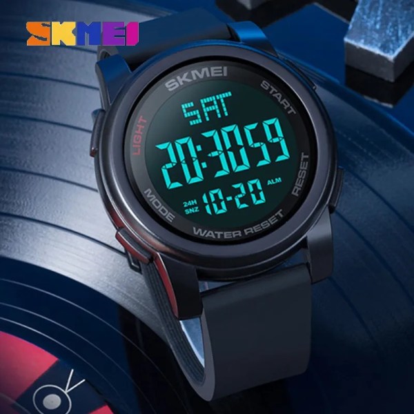 SKMEI 1257 Lyx Man Klockor Mode Fritid Sport Digital Watch För Herr Vattentät Elektronik Klocka Herr Armbandsur Reloj 1257 Army Green