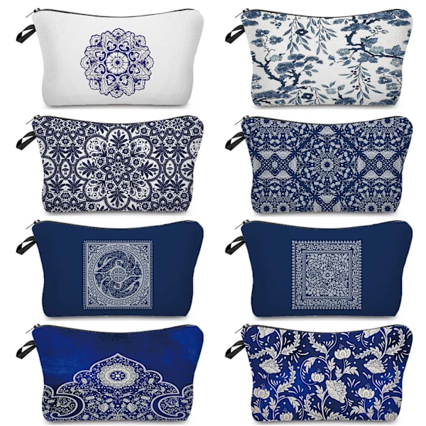 Elegant Dam Flickor Blommor Porslin Geometriskt Abstrakt Mönster Kosmetikaväska Sminkväska Vacker myntväska Retro Tillbehör hz3567 Porcelain Bag