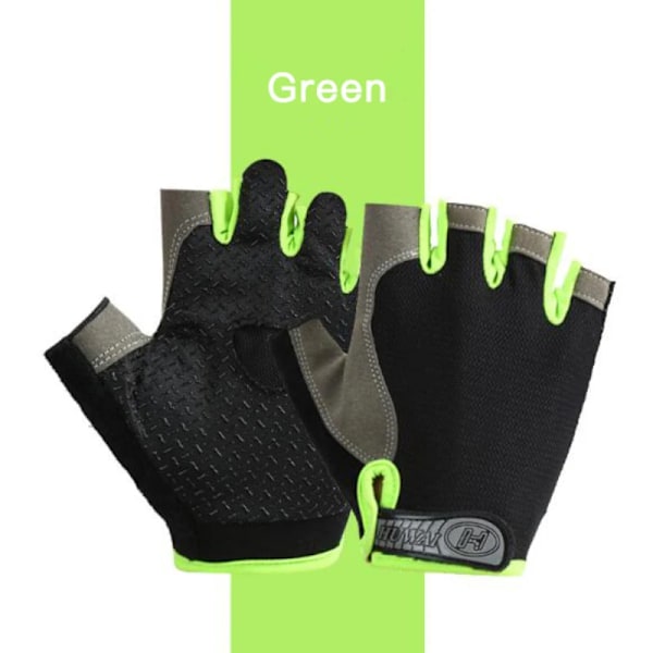 Halvfinger Cykelhandskar Andas Cykelhandskar Andas Män Kvinnor Half Finger Handskar Cykel Sporthandskar Green L