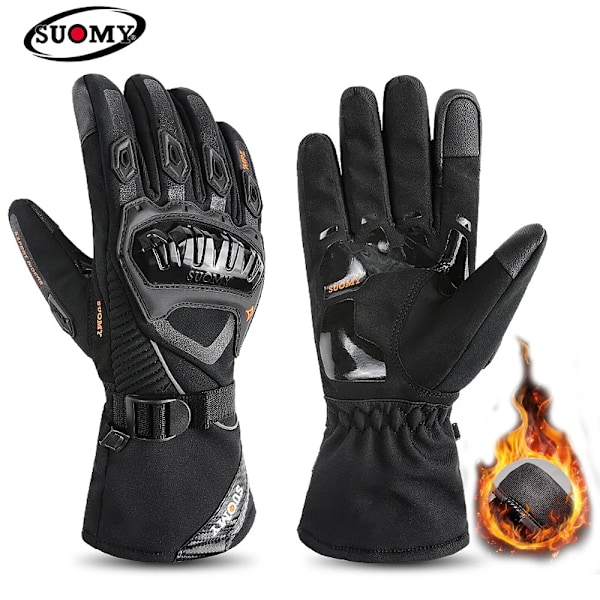Suomy Vattentäta Motorcykelhandskar Vinter Varma Moto Skyddshandskar Pekskärm Gant Moto Guantes Motorcykelhandskar Nya Black L