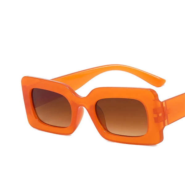 Mode Vintage Fyrkantiga Solglasögon Dam Gradient Tea Solglasögon Sommar Resa Retro Glasögon Män Oculos De Sol Feminino jelly tea tea only 1pcs sunglasses