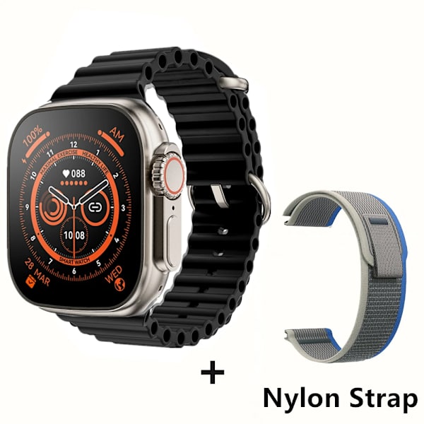 49mm Ny Smart Watch För Apple Ultra 8 NFC GPS Track Herr Dam Smartwatch Series 8 Termometer BluetoothCall Vattentät Sport black and xiaohuiNL