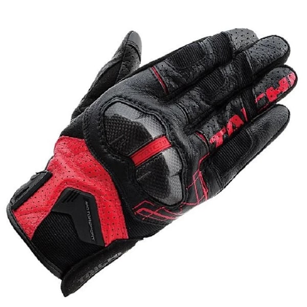 Taichi Rst426 Motorcykel Kolfiberläder Perforerade Handskar Off-Road Motorcykel Racing Mesh Andningsbara Skyddshandskar Black red M