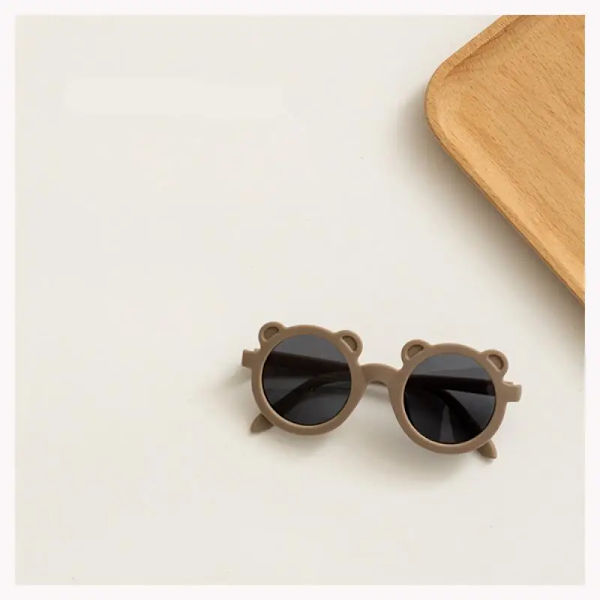 Flickor Pojkar Söta Björn Solglasögon UV400 Barn Tecknad Retro Runda Solglasögon Utomhusglasögon Baby Shade Glasögon Party Glasögon glasses chain
