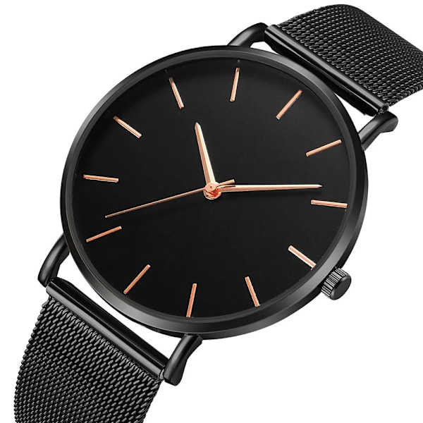 Mode Reloj Mujer Quartz Watch Simple Montre Femme Dam Mesh Armband i rostfritt stål Casual Watch Metall Timmar Relogio 1635A-A-A