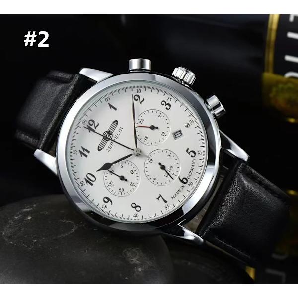 Zeppelin Herrklockor Toppmärke Lyx Vattentät Watch Datumklocka Man Stålband Casual Quartz Watch Herr Sport handled 7086M-2