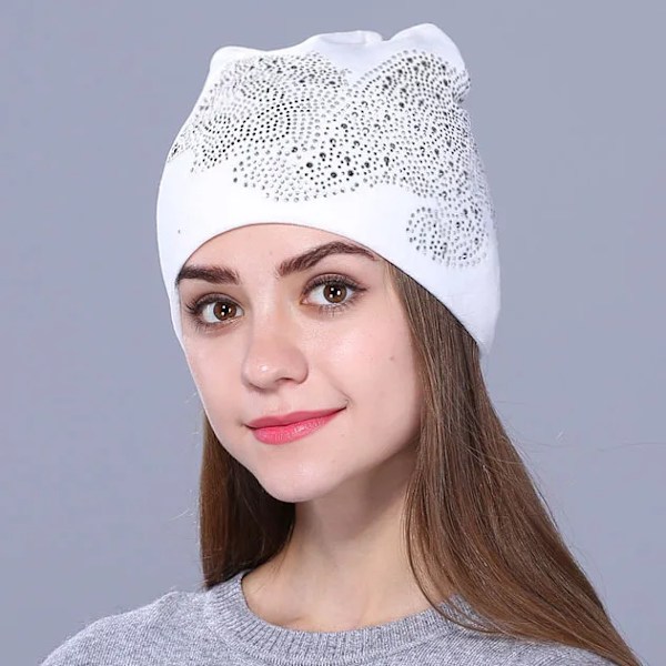 Xthree Flanell Autumn Skullies Beanies för Kvinnor Vinterhatt Söt Kitty Barnhatt för Flickor Gorras Gray