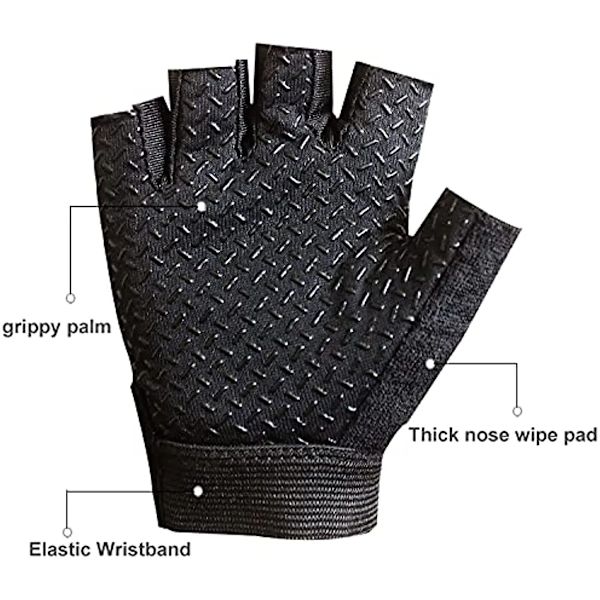 Taktiska handskar för barn Militär Pojkar Halvfinger Cykelhandskar Cykel Fingerlös Cykel Ridning Flicka Handske Sport Skateboard Black S  4-7 Years Old
