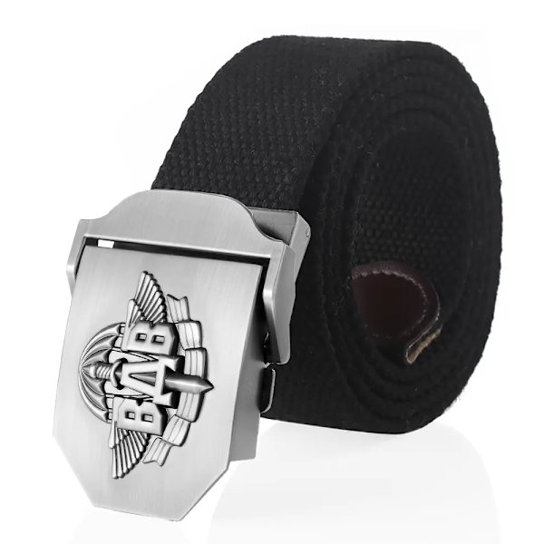 SupSindy män Canvasbälte 3D ryska luftburna trupper VDV metallspänne jeansbälten för män Army Military Taktisk Bälten Man Strap Black 100cm