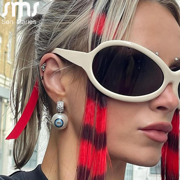 Y2k Oversized Punk Solglasögon Nya Damer Män Trender Goggle Solglasögon Dam Lyxmärke Designer Glasögon UV400 Shades Glasögon C5 As Shown