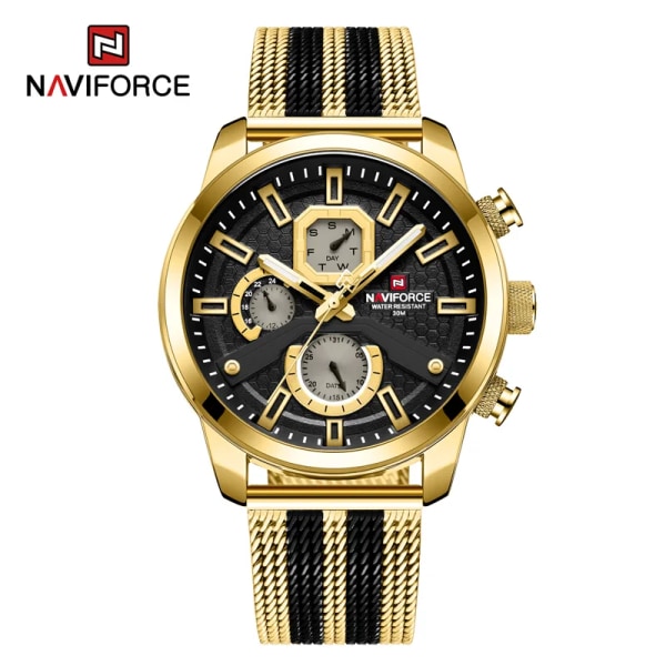 NAVIFORCE Kalenderklockor för män Casual Watch för män Quartz Armbandsklocka i rostfritt stål Watch Masculino 2022 GB