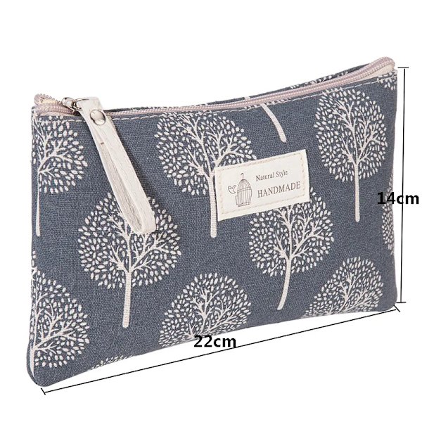 Kvinnor Liten Canvas Sminkväska Rese Kosmetisk Påse Toalettväska för Kvinnor Bärbar Sminkväska Tvättväska Påse Kit Organizer coffee