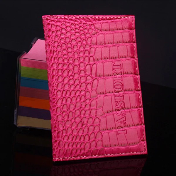 Resepasshållare PU-läder Alligator cover på case för damer män porta passaporte passport passport Red